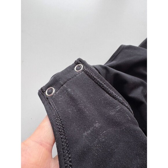 GOOD AMERICAN Snap Queen Black Half Sleeve Plunge V-Neck Bodysuit, Size 2/M - Picture 11 of 15